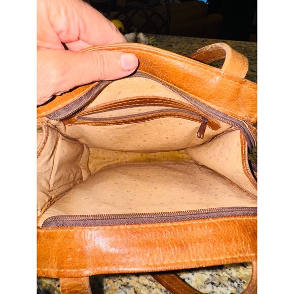 Vintage Handcrafted Congac Tooled Leather Shoulder Bag Floral Design Hippie - Picture 11 of 14